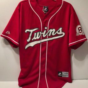 NICK PUNTO #8 Minnesota Twins MLB AL Signature Series Vintage Green Red Jersey